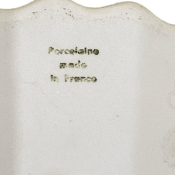 MMA Philippe Deshoulieres porcelain wavy tart dish 9 inch floral made in France - Picture 5 of 5